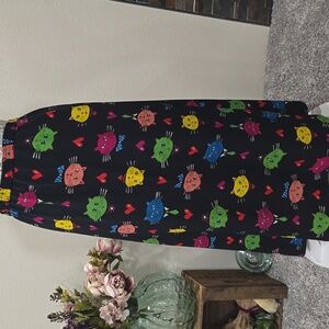 Vintage Bob Mackie Wearable Art Funky Cats Maxi Skirt Sz XL